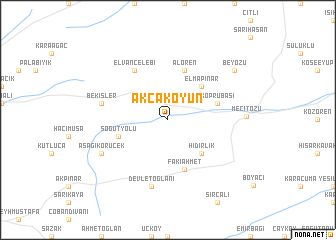 map of Akçakoyun