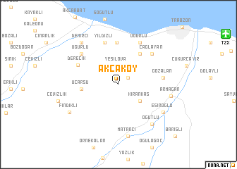 map of Akçaköy