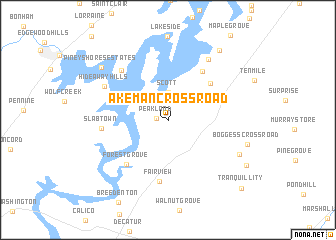 map of Akeman Crossroad