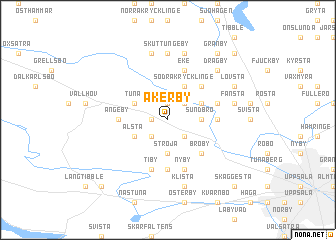 map of Åkerby