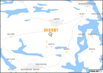 map of Åkerby
