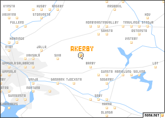 map of Åkerby