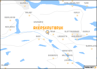 map of Åkers Krutbruk