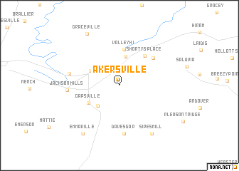 map of Akersville