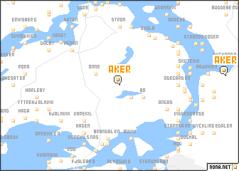 map of Åker