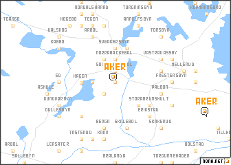 map of Åker