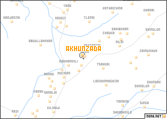 map of Ākhūnzada