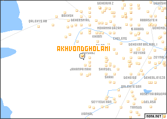 map of Ākhvond Gholāmī