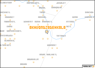 map of Ākhvond Zādeh Kalā