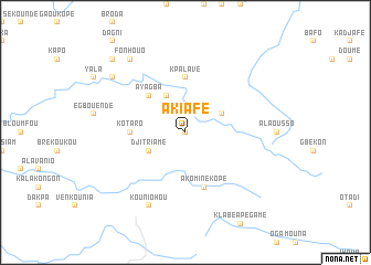 map of Akiafé
