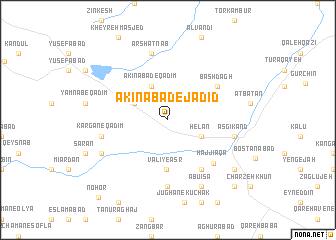 map of Akīnābād-e Jadīd