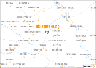 map of Akīz Qeshlāq