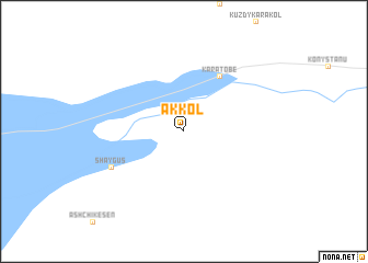 map of Akkolʼ