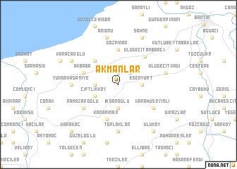 map of Akmanlar