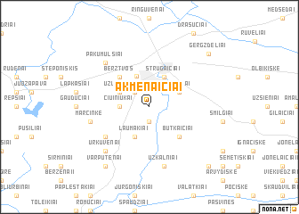 map of Akmenaičiai