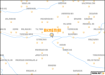 map of Akmeniai