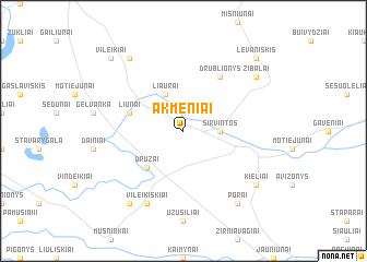 map of Akmeniai