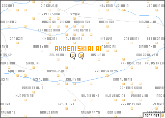 map of Akmeniškiai