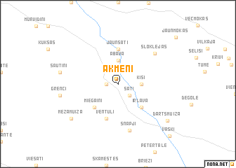 map of Akmeņi