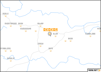 map of Akokam