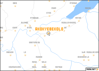 map of Akok Yébékolo