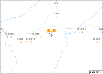 map of Akom II