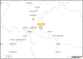 map of Akom