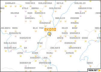 map of Akono