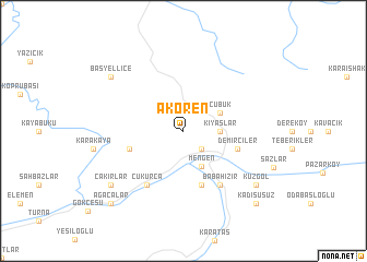 map of Akören