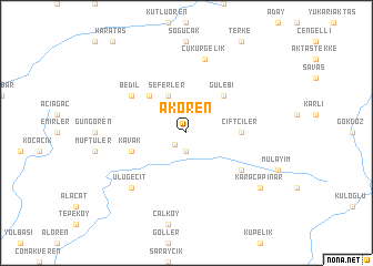 map of Akören