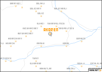 map of Akören