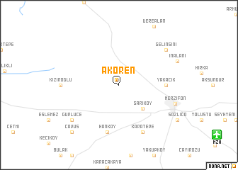 map of Akören