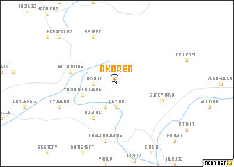 map of Akören