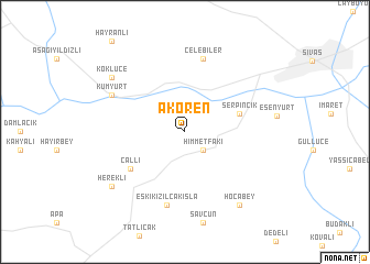 map of Akören