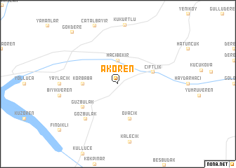 map of Akören