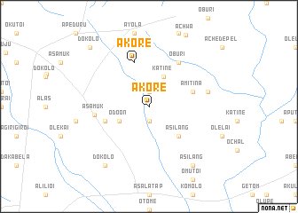 map of Akore