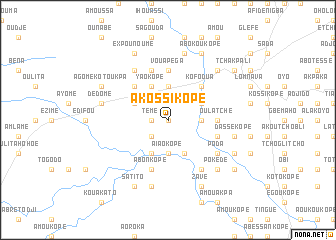 map of Akossikopé