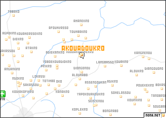 map of Akouadoukro