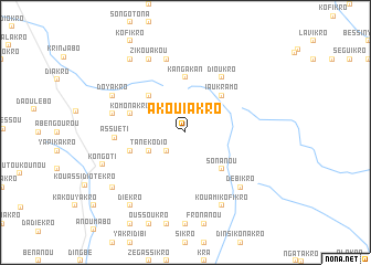 map of Akouiakro