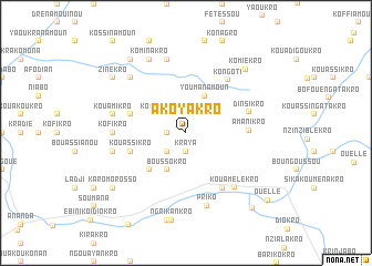 map of Akoyakro