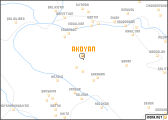 map of Ākoyān