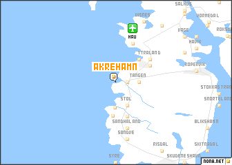 map of Åkrehamn