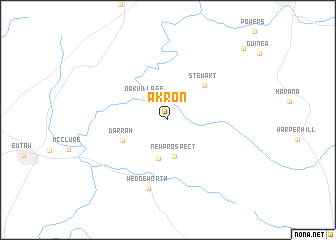 map of Akron