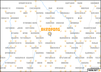 map of Akropong