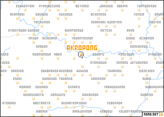 map of Akropong