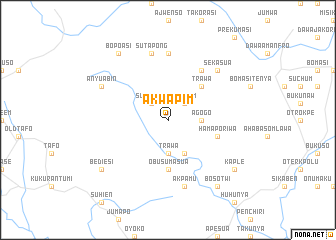 map of Akwapim