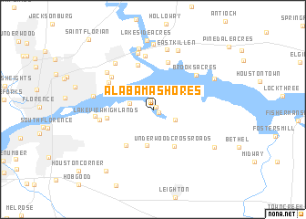 map of Alabama Shores