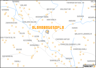 map of ‘Ālamābād-e Soflá