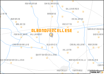 map of Albano Vercellese