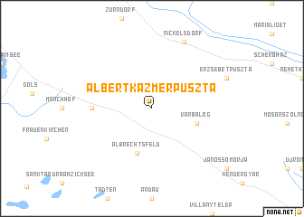 map of Albertkázmérpuszta